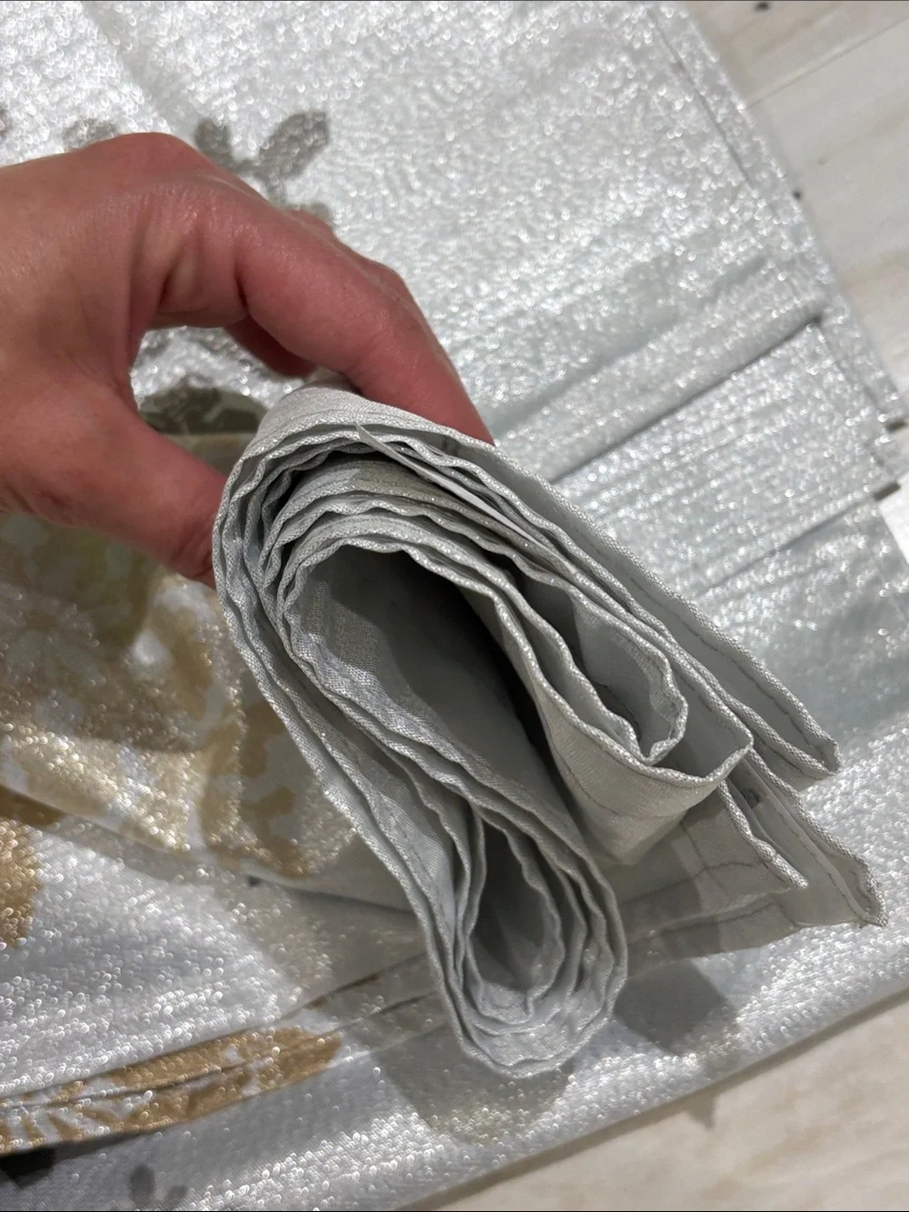 Elegant Metallic Snowflake Shower Curtain - Silver, Gold & Gray